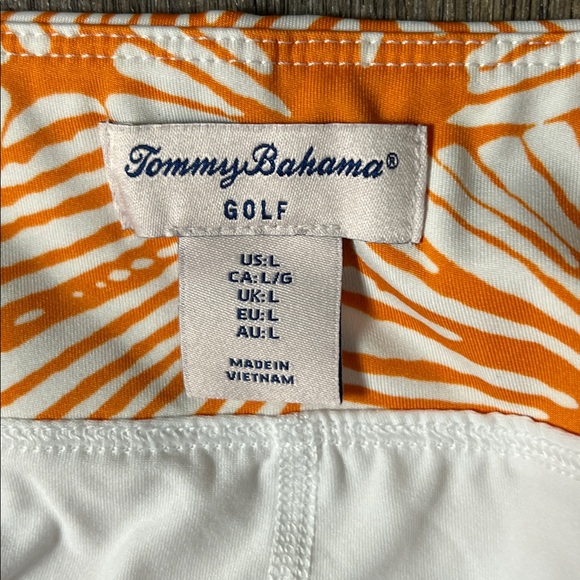 Tommy Bahama Golf Orange and White Patterned Skort Size Large - Picture 2 of 9